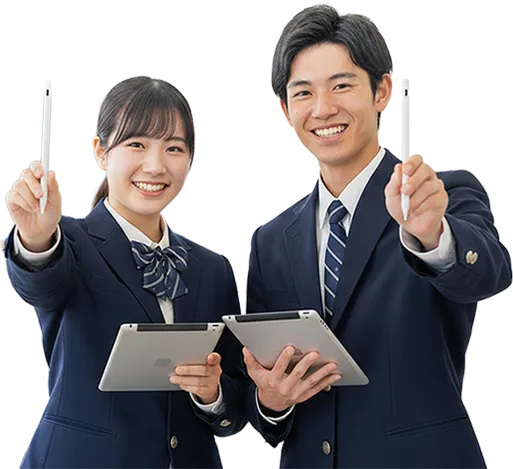 タッチペンを持つ学生