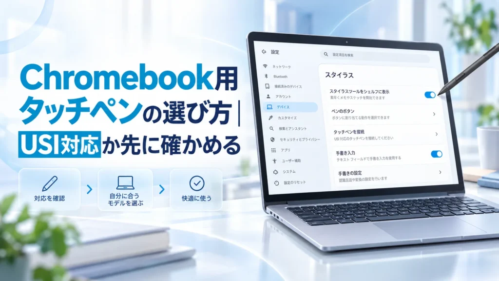 Chromebook用タッチペンの選び方｜USI対応か先に確かめる
