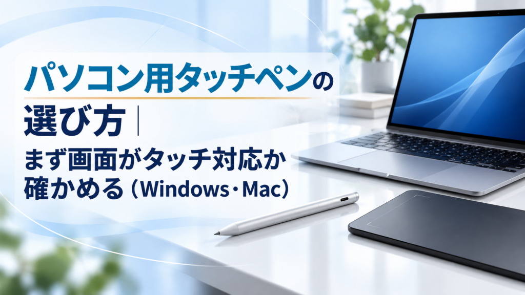 パソコン用タッチペンの選び方｜まず画面がタッチ対応か確かめる（Windows・Mac）