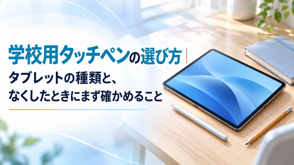 学校用タッチペンの選び方｜タブレットの種類と、なくしたときにまず確かめること